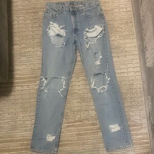 Distressed Light Blue Jeans